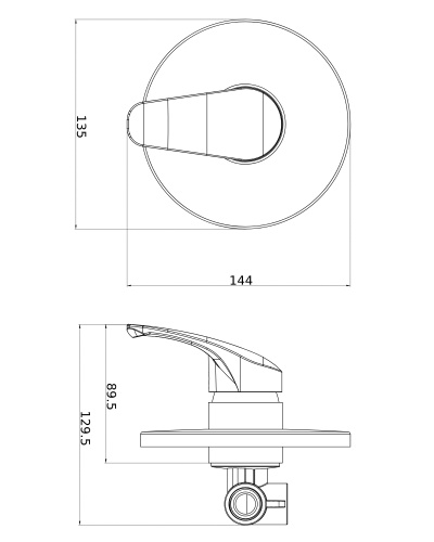 OneLife P11-400cr полимерный встраиваемый смеситель для душа, хром фото 2