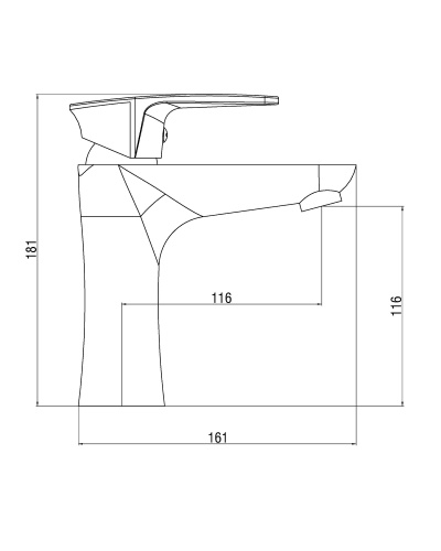 OneLife P09-021cr полимерный смеситель для раковины, хром фото 2