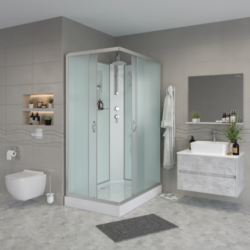 Душевая кабина Niagara NG-43295-14QBKT (1200х900х2100-2400) низкий поддон(13см) стекло МАТОВОЕ 3 места