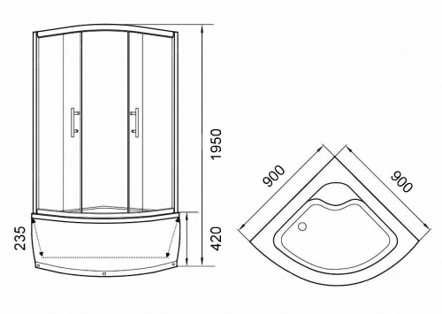Душевой уголок Parly ZF90 фото 2