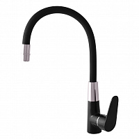 AM719.5/10СMATC AMUR - смеситель кухонный, ЧЕРНЫЙ МАТОВЫЙ/ХРОМ RAV Slezak