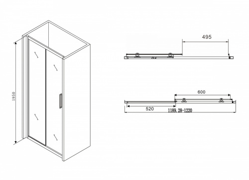 Душевая дверь ABBER Schwarzer Diamant AG30120BH фото 2