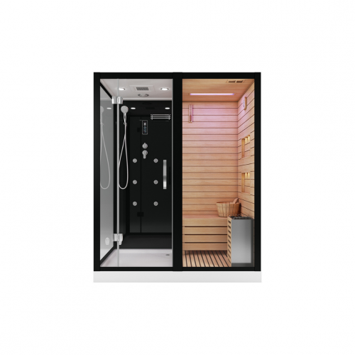 Комбинированная сауна 2в1 Ceruttispa ALBANO Nero-R Black 1800x1100x2230 фото 5