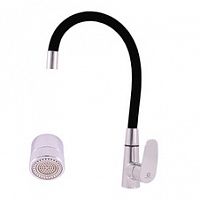 AM719.5/11C AMUR - смеситель кухонный, аэоратор на 2 положения (излив-душ), ХРОМ/ЧЕРНЫЙ 500 мм. RAV Slezak