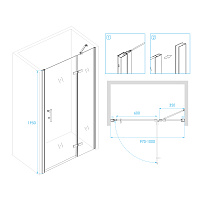 Душевая дверь RGW PA-07B R Прозрачное 1000