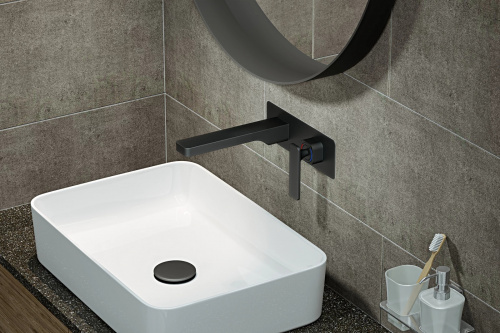 Смеситель для раковины встроенный Timo Torne черный (4371/03SM) фото 3