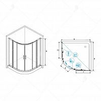 Душевой уголок RGW HO-511 (HO-51 + 2Z-41) Прозрачное 1200x1200