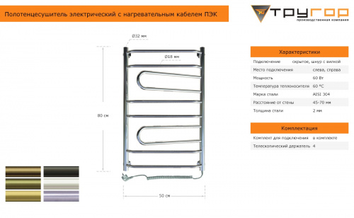 Электрический полотенцесушитель ПЭК18 фото 4