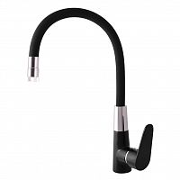 AM719.5/11СMATC AMUR - смеситель кухонный, аэоратор на 2 положения (излив-душ), ЧЕРНЫЙ МАТОВЫЙ/ХРОМ RAV Slezak