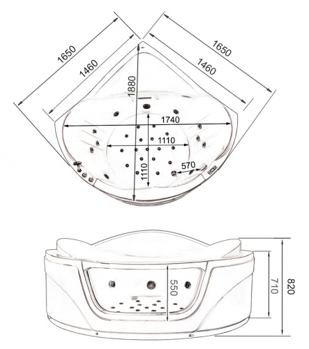 Акриловая ванна Gemy G9247 K фото 6