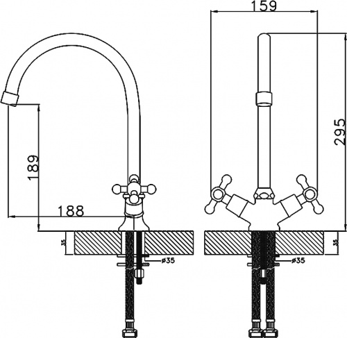 Смеситель для кухонной мойки Rossinka G (G02-72) фото 2
