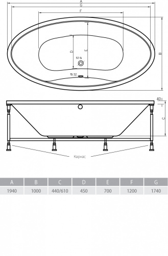 Акриловая ванна ALPEN Ventura 194 фото 3