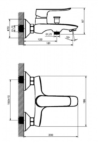 Смеситель для ванны/душа Agger Nice A2510000 фото 6