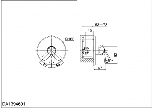 Смеситель для душа встраиваемый D&K Rhein Marx (DA1394601) фото 2
