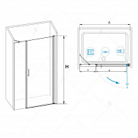 Душевая дверь RGW LE-08 (LE-03 + Z-09) Прозрачное 1300