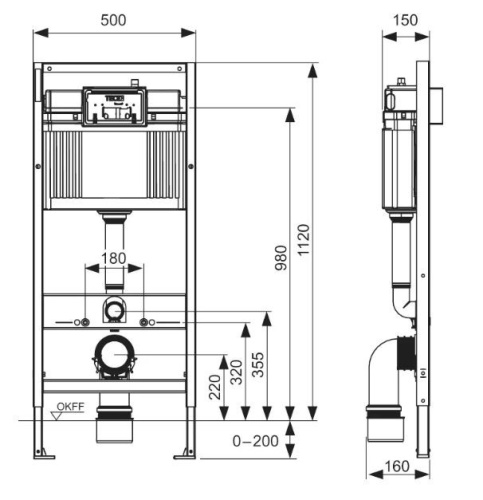 Система инсталляции TECE Base 9400413 4 в 1 с кнопкой белый глянец фото 3