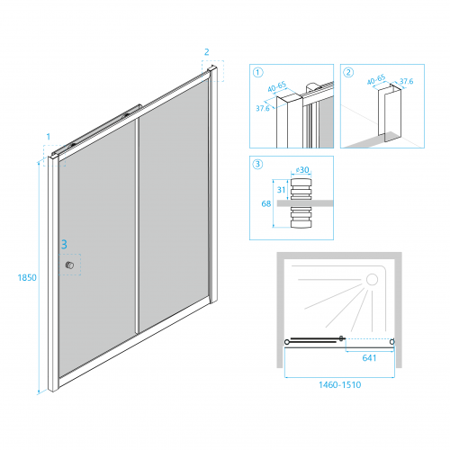 Душевая дверь RGW CL-12 Прозрачное 1500 фото 3