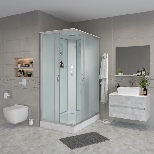 Душевая кабина Niagara  NG-43185-14Q (1100х800х2150) низкий поддон(13см) стекло МАТОВОЕ 3 места фото 3