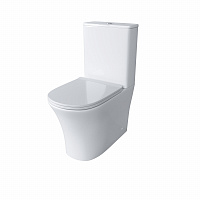 Унитаз Grossman Classic GR-4466S (620*365*820) напольный БЕЗОБОДКОВЫЙ с тонкой крышкой, 2 места