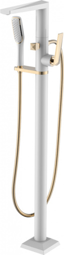 Смеситель напольный VENTURO белый +  золото