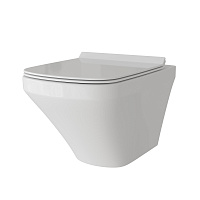 Унитаз Grossman GR-4440S (540*370*365) БЕЛЫЙ подвесной БЕЗОБОДКОВЫЙ с тонкой крышкой, 1 место