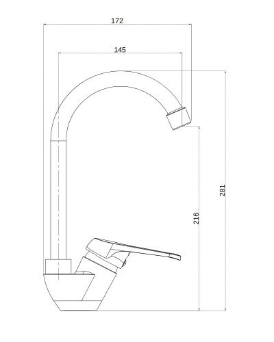 OneLife P11-001cr полимерный смеситель для кухни, хром фото 2