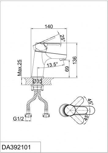 Смеситель для раковины D&K Rhein Marx (DA1392101) фото 7