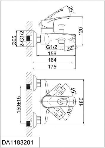 Смеситель для ванны D&K Bayern.Erlangen (DA1183201) фото 2