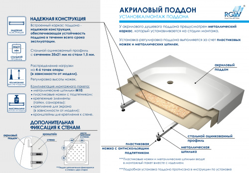 Душевой поддон прямоугольный RGW B/CL-S-A Белый 700x900 фото 4 Душевой поддон прямоугольный RGW B/CL-S-A Белый 700x900 фото 4