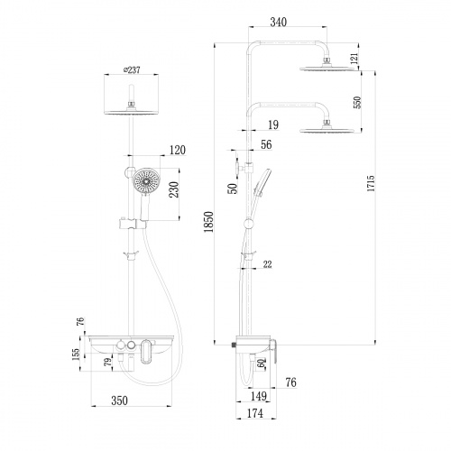 Смеситель для ванны и душа Lemark Tropic (LM7012BL) фото 2