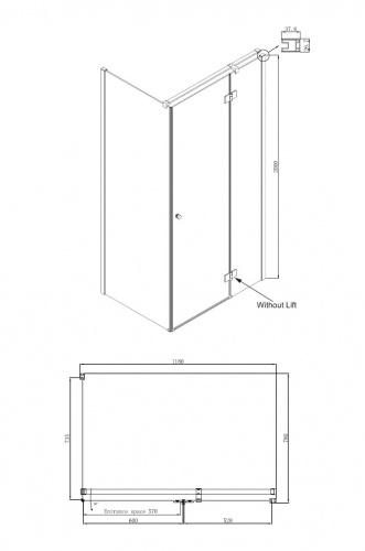 Душевое ограждение Ambassador Diamond 12011104R (1200x800x2000), 1 место фото 10