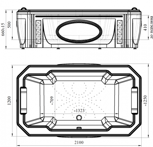 Акриловая ванна Radomir Fra Grande «Фонтенбло» фото 3