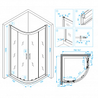 Душевой уголок RGW HO-51 Прозрачное 800x800