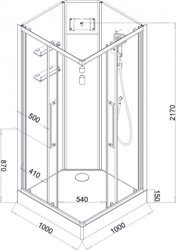 Душевая кабина Acquazzone Quoris 100E фото 3