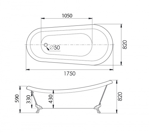 Акриловая ванна Gemy G9030 C фото 4