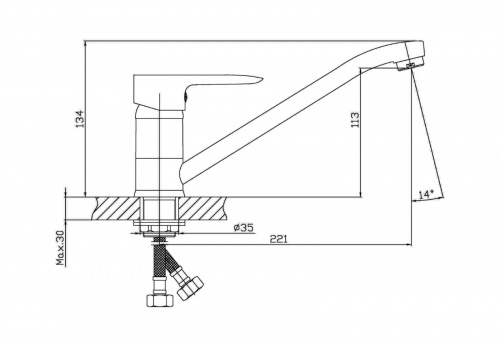 Смеситель для кухни Orange Boni M15-000cr фото 2