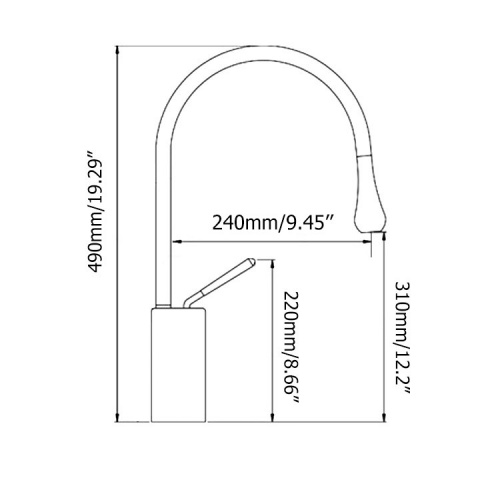Смеситель для раковины BRONZE DE LUXE Scandi высокий черный (9015B) фото 2