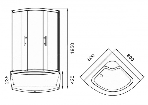 Душевой уголок Parly ZE801 фото 3