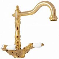 MK521.5/8Z MORAVA RETRO - смеситель классический для умывальника/раковины, CLICK-CLACK, ЦВЕТ ЗОЛОТО RAV Slezak