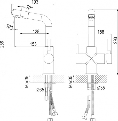 Смеситель для кухонной мойки Rossinka Z (Z35-31) фото 2