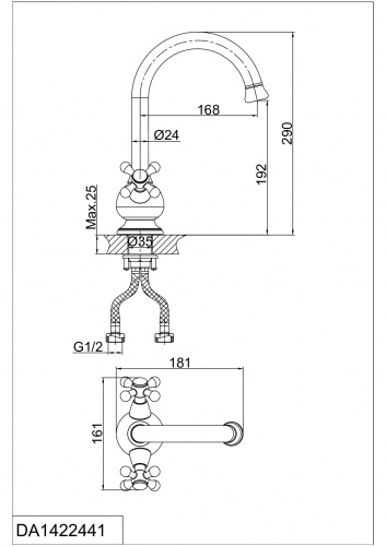 Смеситель для кухни D&K Hessen Hercules (DA1422441) фото 2