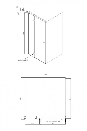 Душевое ограждение Ambassador Diamond 12011103L (1000x1000x2000), 1 место фото 10