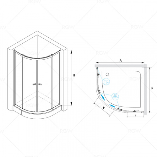 Душевой уголок RGW CL-51 Прозрачное 800x800 фото 2