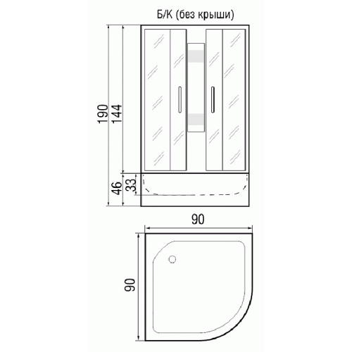 Душевая кабина River NARA 90/44 Б/К МT фото 2