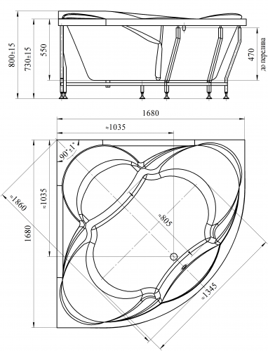 Акриловая ванна Radomir «Филадельфия» фото 3
