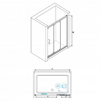 Душевая дверь RGW TO-17 R Прозрачное 1200