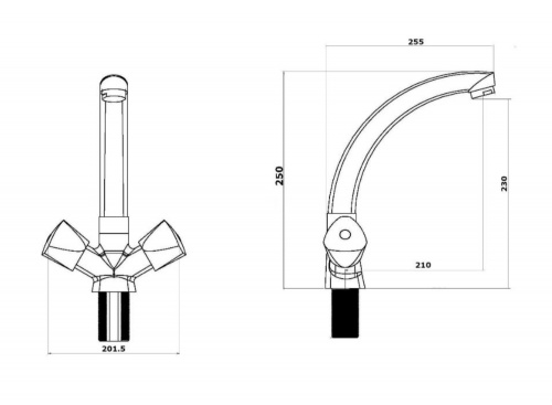 Смеситель для кухни OneLife P03-001cr полимерный фото 3
