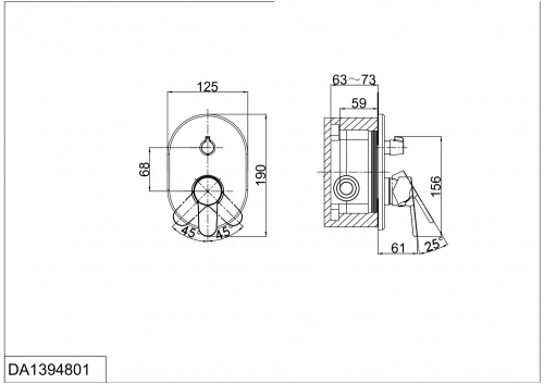 Смеситель для душа встраиваемый D&K Rhein Marx (DA1394801) фото 2