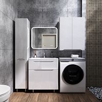 Тумба напольная STYLELINE "Марелла 70" (2 ящ.) Люкс антискрейтч белый глянец, PLUS с раковиной Марелла Люкс 700х400