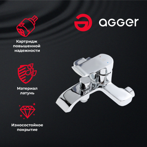 Душевая система Agger Happy A0493500 смеситель с изливом, хром фото 10